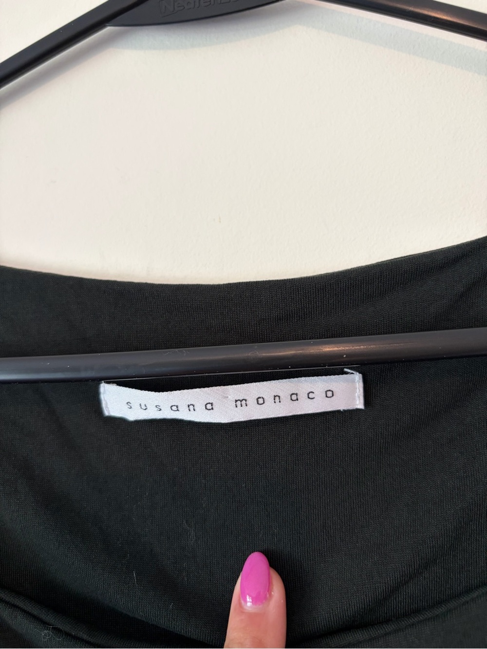 Susana Monaco Black Long Sleeve Ruched Midi Dress - Picture 6 of 7